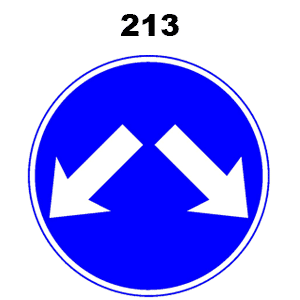 תמרור 213 עבור את המקום המסומן מימין או משמאל