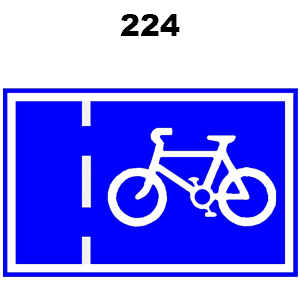 תמרור 224 נתיב חד-סטרי לתנועת אופניים